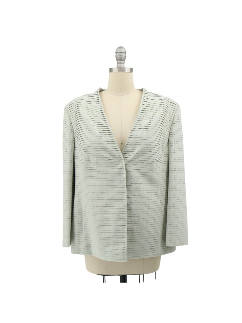 Akris Pleated Wool Blend Silk Lined Pleated Snap Front Blazer Jacket 14